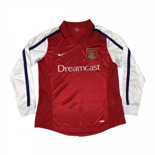 2000-2001 Arsenal Retro Home Long Sleeve Soccer Jersey Shirt